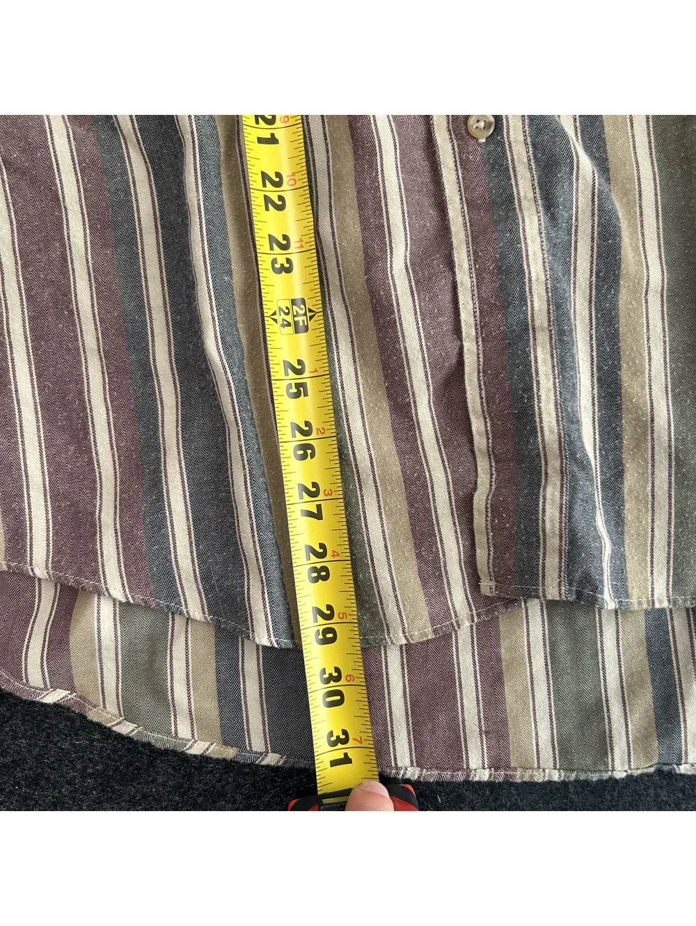 Vintage Enro English Twill Striped Button Down Shirt Men’s Medium Long Sleeve